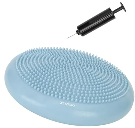 Trexo - Cuscino Di Equilibrio Con Punte 33 x 5 cm - Seduta Sensoriale Antiscivolo Per Postura E Tronco, Ufficio E Casa Blu