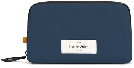 Native Union W.F.A Tech organiserare – minimalistisk resväska av återvunna material för förvaring och skydd av vardagliga tillbehör som kablar, laddare med mera (marinblå)