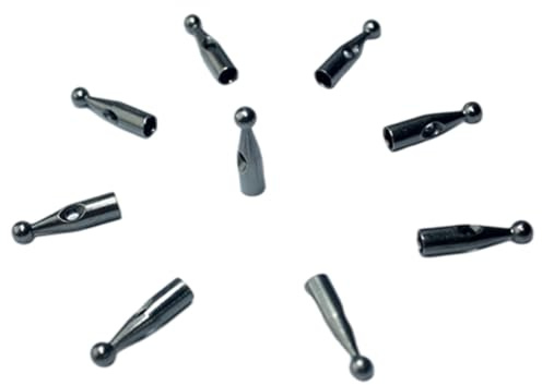 sodeber 10 perline a coda di ombrello in metallo per riparazione 4 mm e punte diametro osso