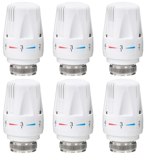 Valve Technik Thermostatkopf Heizkörperventil für Gewinde M30x1.5 (6 Stück)