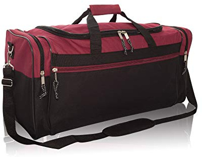 DALIX 25 Extra Large Vacation Travel Duffle Bag in Maroon