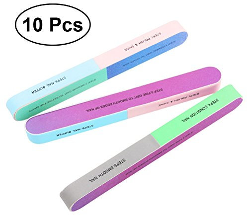 FRCOLOR 6-Wege Nagelfeile Und Nagelpuffer Aus Schwamm Mehrseitiges Maniküre Werkzeug Für Naturnägel Und Künstliche Nägel Waschbar Und Tragbar 10 Stück Set Für Salon Und Zuhause