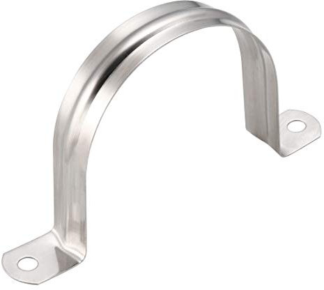 sourcing map 70mm (2,8) Rígida Tubería Correa, 2 Orificios Tubo Correas 304 Inoxidable Acero Tensión Tubo Clip Abrazadera 5 Piezas