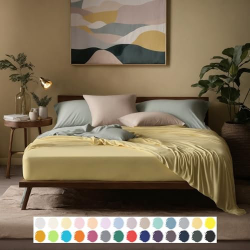 Carpe Sonno Elastisches Jersey Spannbettlaken 180x200cm Baumwolle bis 200x200cm [Made in EU] Absolut Bügelfrei - 15 cm bis 25 cm Steghöhe | Bettlaken 180x200 | Spannbettlaken 200x200 Baumwolle