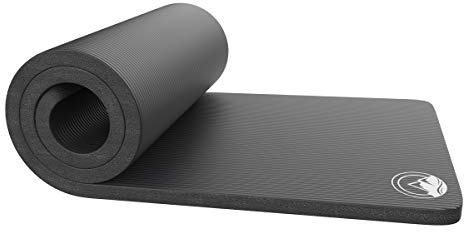 Foam Sleeping Pad for Camping - 1.25-Inch-Thick Waterproof Sleep Pad with Carry Straps for Cots, Tents, or Sleepovers by Wakeman Outdoors (Black)