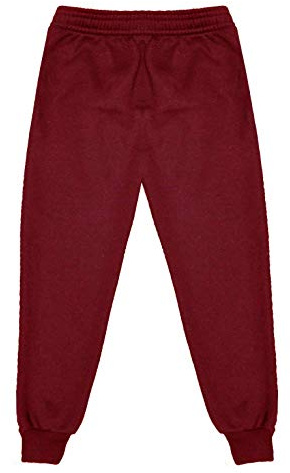 Barn fleece joggingbyxor pojkar flickor sport PE joggingbyxor barn unisex casual fleece dra på byxor skola lek träningsoverall klassisk botten mjuka joggingbyxor, Rödbrun, 7-8 Years