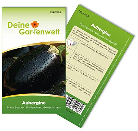 Aubergine Black Beatuy Samen - Solanum melongena - Auberginensamen - Gemüsesamen - Saatgut für 15 Pflanzen