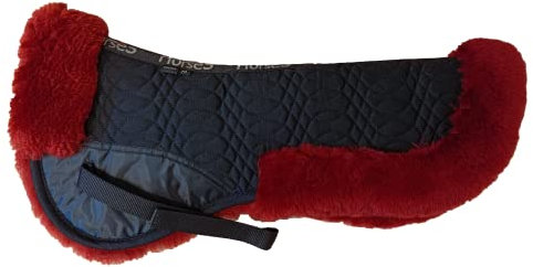 Horses Halbsattel Merinos Schwarz/Bordeaux, weicher und strapazierfähiger Halbsattel, ideal zum Schutz des Pferdes vor Stößen oder Rückenproblemen