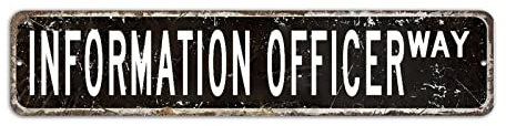 Letrero retro de oficina de información, letrero de estaño de oficina de información, placa de pared de aluminio de calidad de ocupación, 10 x 45 cm