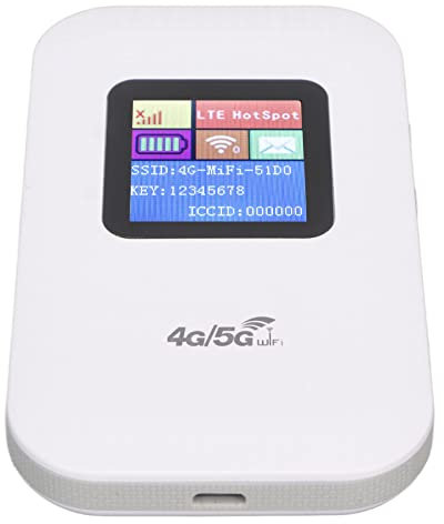 Luqeeg 4G Router WiFi, Router Móvil 4G con Ranura para Tarjetas SIM, Router LTE 4G con Pantalla LED de 1,44In y Batería 2100mAh, Red Inalámbrica Smart Router, para El Teléfono Tablet PC