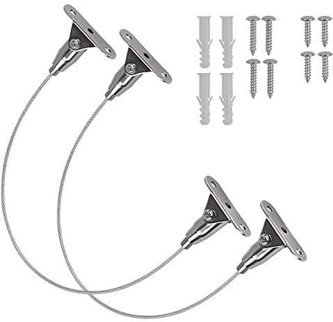 2 Sätze Möbel Kippsicherung Set Metall Kippschutz Möbel Wandanker, Babysicherheit Anti Kipp Möbelgurte Wandbefestigung für Schrank Regal Kommode, Belastbarkeit 80kg