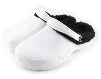 R-ISLAND Clogs Invierno,Zuecos Invierno para Hombre,con Forro Caliente,Adulto,Impermeable,Antideslizante,Cómodo,Perfectamente para casa Exterior o Interior (Blanco, 43)