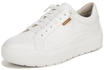 Dr. Scholl's Shoes Women's Time Off Go Lace Up Sneaker, White Smooth, 4.5 UK