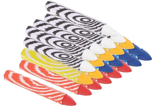 PATIKIL Lumber Marking Crayons, 24 Pack 4x0.55 Hex Wax Tire Marker Crayons White/Red/Yellow/Blue