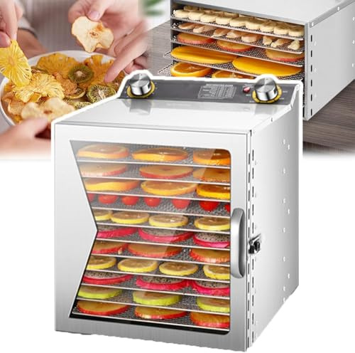 GYDUHYE 400w Freeze Dryer, Freeze Dried Machine, 6/8/12 Layers+Timing: 0-12 H, Temperature: 35-90 ℃+6 Inch Fan Blade, 360° Fan, for Fruits, Vegetables, Meat, Seafood(Size:12layers)