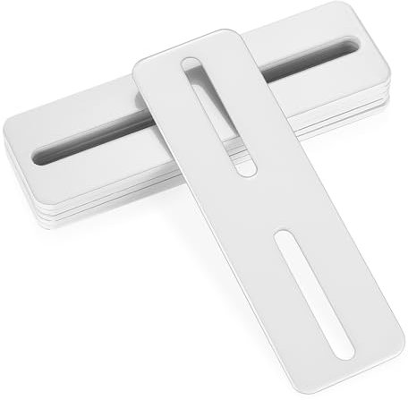 6 Pz Piastra di Giunzione Piana, Staffe Piatte Lamiera Forata, Staffe Piastra di Fissaggio, Staffe Perforate Connettore, Lastrina di Giunzione Piatta con 2 Slot per Legno Mobili, Bianco/130 x 40 mm