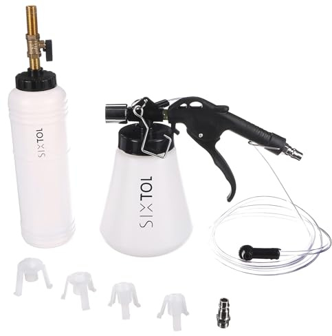 SIXTOL Mechanic Brake Bleeding Set 8 | Kit Spurgo Freni Compatibile con Auto e Moto | Set Completo con Serbatoi, Tubo e Adattatori