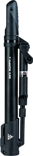 Topeak Mini Morph Bicycle Tyre Pump with Analogue Pressure Gauge, Black