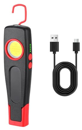Luz de trabajo - Lámpara de trabajo | LED LECH COMABLE RECARGABLE LED | Luces de trabajo giratorias de 360 ​​grados | Luz de punto plegable | Linterna inalámbrica magnética para el taller automotr