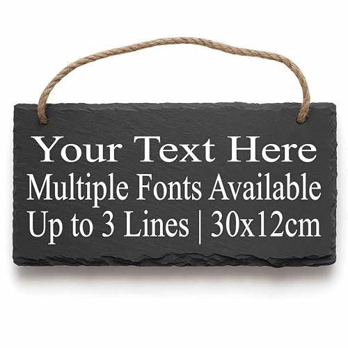 Crafted Memories - Personalised Slate Garden Sign | Rustic Natural Edge | Easy Installation | Weather Resistant | Ideal for Outdoors, Slate Material - Large