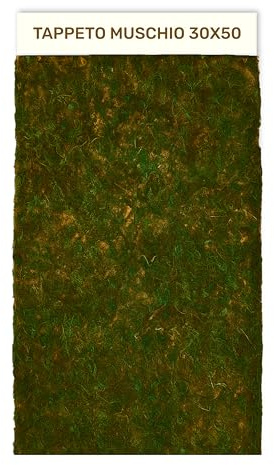 Gesar Muschio per presepe Natalizio Realistico – Tappeto Muschio e Carta presepe Verde per Base e Sfondo presepe Paesaggio Fai da Te con Accessori e licheni (30X50 cm)