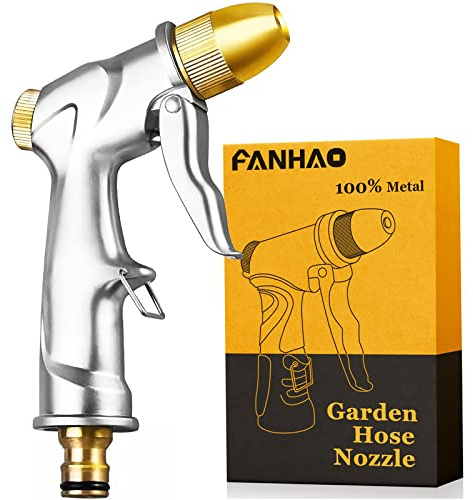 FANHAO pistola giardino alta pressione professionale pistola irrigazione giardino, 100% Metallo, con ugello in Ottone, per Lavaggio Auto, irrigazione Prato e Pulizia di Giardini
