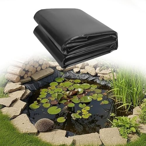 ZZGZZG Revestimiento para Estanques 1450 x 2000 cm Flexible Estanque Negro Lona Estanque Seguro para Jardin Exterior Prefabricado, Tortugas, Fuentes Invernaderos, Negro
