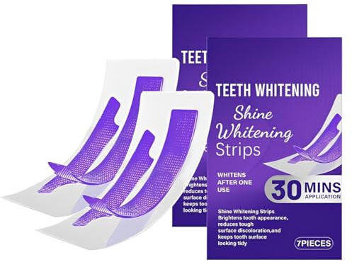 DOVBAN Strisce Sbiancanti Viola 14 Trattamenti (2 Scatole), Delicate Per Denti Sensibili, Rimuove Macchie Di Caffè e Tè, 30 Minuti, Per Un Sorriso Luminoso
