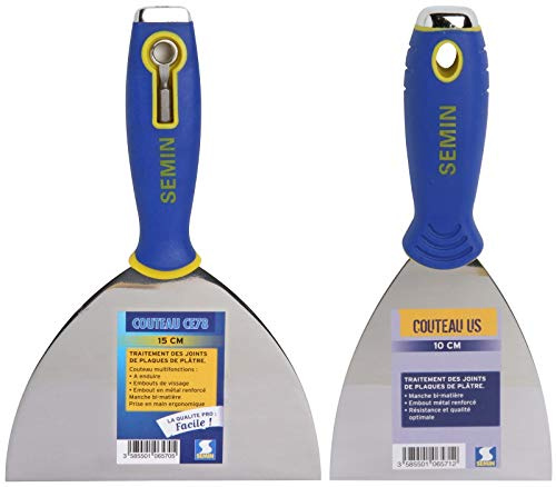 Semin A06570 Couteau à Enduire Multifonctions CE 78, 15 cm et Semin A06571 Couteau US à Enduire, 10 cm