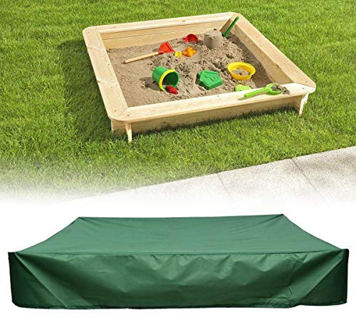 LKXHarleya Green Sandbox Cover, Square Sandbox Canopy with Drawstring, Sandpit Pool Cover Waterproof Dustproof Sun Protection, 200 x 200cm