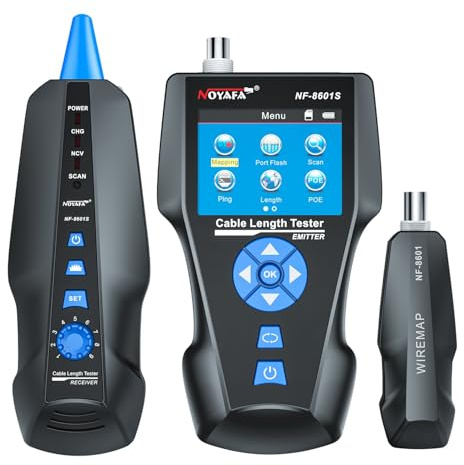 NOYAFA NF-8601S TDR Netzwerk RJ11 RJ45 BNC Kabeltester mit PoE Ping (NF-8601S-A)