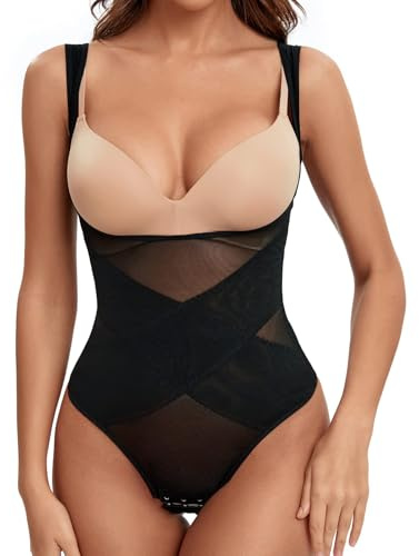 SLIMBELLE Body Reductor Invisible Fajas Reductoras Mujer Abdomen Bodysuit Body Shaper Underbust Control de Shaperwear Invisible Busto Abierto Corsé Faja Posparto Adelgazante