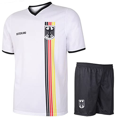 Tyskland Fotbollströja Hemma - Randig Flagga - Barn och Vuxna - Pojkar - Fotbollsutrustning - Fotbollspresenter - Sport-T-shirt - Sportkläder - Storlek 128