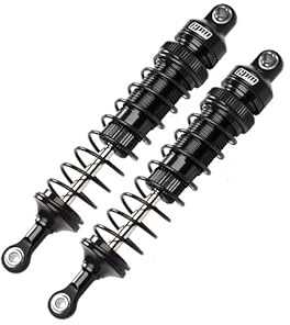 GPM Upgrades Aluminum 6061-T6 Front Adjustable Spring Dampers For1/10 Rock Rey LOS03009T1/T2 RC Car (Black)