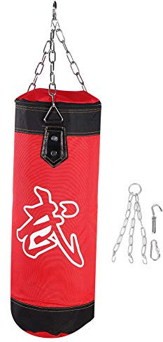 Hängender Boxsack, Leerer Schwerer Sack Für Das Training, Boxsack von Hook Kick, Boxen, Boxsack Für Fitness, Fettverbrennung, Stressabbau(23.6 x 8.66inch-Rot)