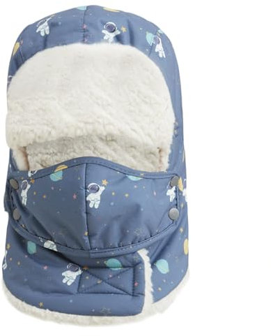 TINAYAUE Kinder Fliegermütze mit Ohrenklappen Warme Wintermütze Schöne Skimütze mit Abnehmbarer Gesichtsmaske Jungen Mädchen Winddicht Radmütze für Radfahren, Skifahren, Schlittschuhlaufen