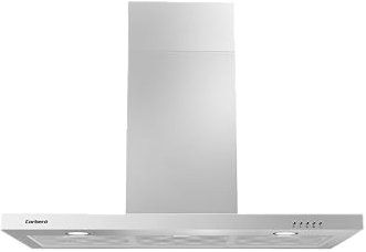 Corberó - Campana Decorativa Horizontal 90 m | VOSTOK960X | 647,7 m3/h Caudal | 165W | 3 Velocidades | 3 Filtros de Aluminio | Filtro Carbón | Eficiencia Energética A | Inox