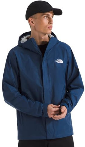 The North Face Men's Venture 2 Jacket - Waterproof & Windproof Hooded Raincoat, Adjustable Hood, Breathable Pit-Zips, Shady Blue, Large