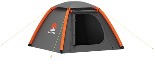 ELONEO aufblasbares Zelt für 1-3 Personen mit Vordach & Luftpumpe, Camping Zelt wasserdicht, Luftzelt Ultraleicht, Inflatable Tent, Glamping Zelt mit gratis LED Licht