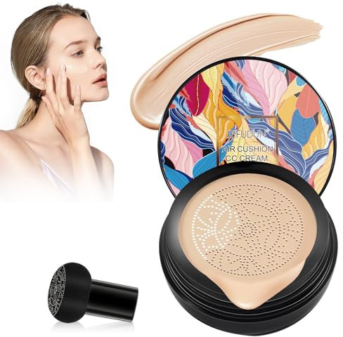 Cojín de aire CC Crema, corrector de maquillaje, crema hidratante BB crema base para la cara, crema líquida CC líquida base (natural, C)