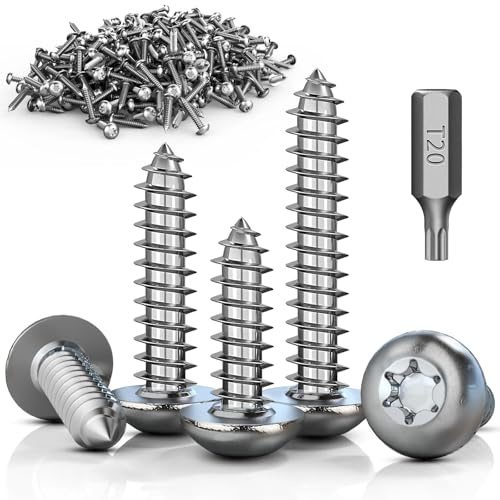 ddckj 100Pcs M4 x 10 mm Stainless Steel Self Tapping Screws Pan Head Screws Torx Self Drilling Screws for Metal with T20 Drill Bit
