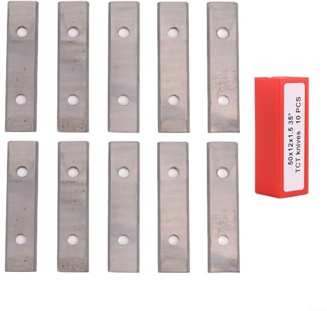 10PCS 50 * 12 * 1.5mm Double Edged Carbide Insert Cutter Blades Square for Wood Planing Grooving Set