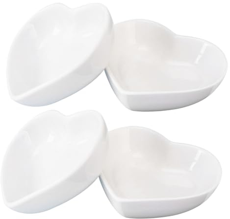 Ciieeo 4pièces Lot Assiettes Cœur Céramique Décoratives Légères Pour Table Bureau Photo Cuisine