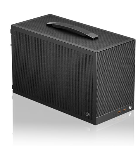PCCOOLER K101 MESH 3F GY Mini-ITX chassi med PCIe 4.0 riser-kabel, mesh-panel, SFX PSU, stöder GPU 340mm, CPU-kylare 68mm, dubbla USB 3.0 & Type-C, inkl. 3x120mm fläktar, bärhandtag