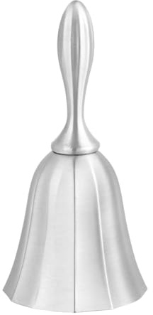 Sosoport Cloche de Service en Alliage de Zinc Vintage Argentée Sonnette de Réception en Métal pour Restaurant Bar Cuisine Cloche d'Appel de Table Pratique et Décorative