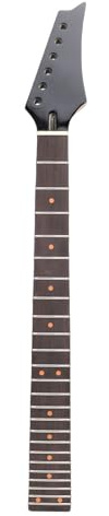 Eujgoov 24 Fret Elektrisk Gitarrhalsbyte Blank Svart Gitarrhals med rosenträ Greppbräda Rak och Raffinerad Yta Byggd för Att Hålla för Modern Stil Tuner