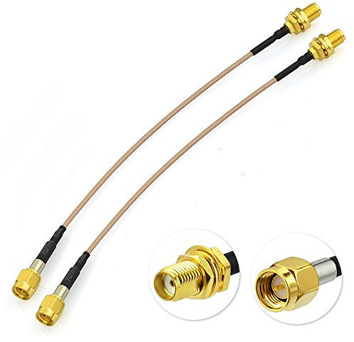 Eightwood SMA Antenne DAB+ WLAN Antenne Verlängerung SMA Buchse auf SMA Male Pigtail Kabel RG178 15cm 6inch 2 Stücke für RC FPV Multicopter TX RX Router Bluetooth WiFi Wireless Network MEHRWEG