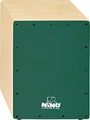 Nino Percussion Tafel Cajon Bausatz - Trommelkiste für Kinder ab 5 Jahren zum selber Bauen - Musikinstrument - Schlagfläche Grün (NINO951DG-MYO)
