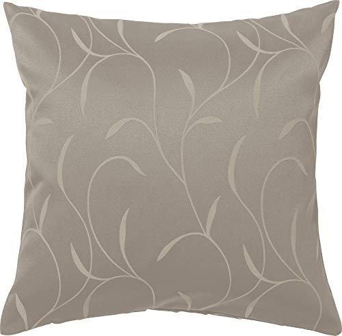 Erwin Müller Deko-Kissenhülle, Kissenbezug Uni, Remscheid Taupe Größe 40x40 cm - mit Fleckschutz ausgerüstet, Rankenmuster (weitere Größen, Farben)
