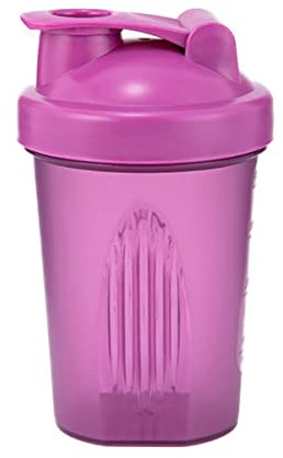AidShunn Protein Shaker Bottle, Includes Stainless Steel Mixing Ball 400ml, Perfect for Mixing Powdered Shakes, Leak-Proof, Clear, BPA Free, Dishwasher Safe